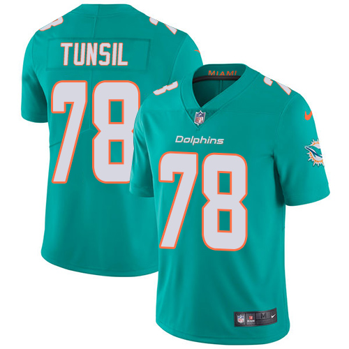 Nike Miami Dolphins #78 Laremy Tunsil Aqua Green Team Color Men Stitched NFL Vapor Untouchable Limited Jersey->miami dolphins->NFL Jersey